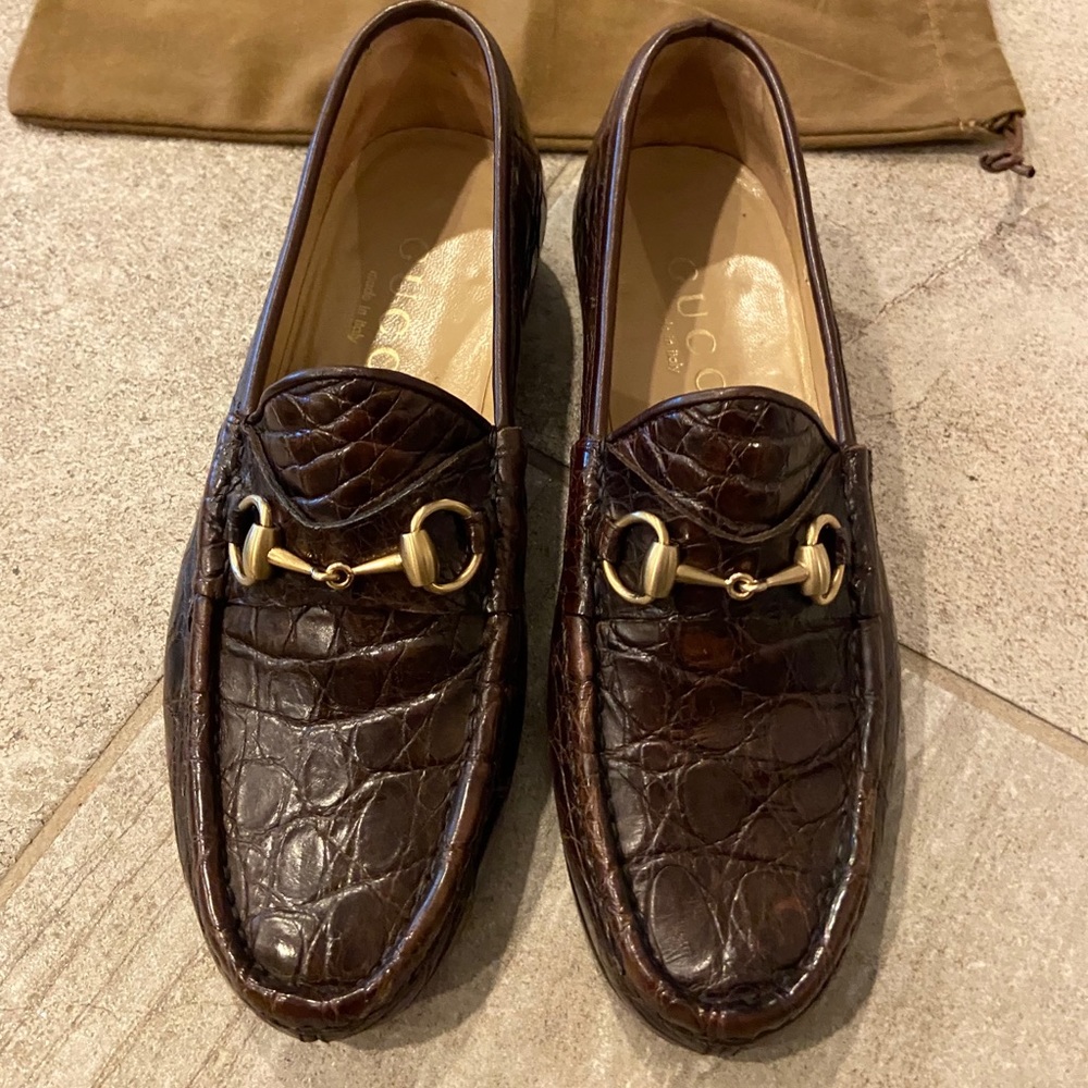Men’s Gucci Jordaan Crocodile Loafer